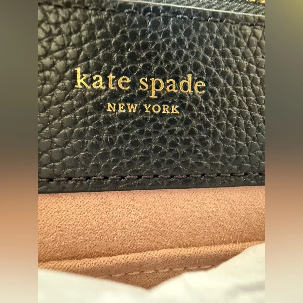 NWT Kate Spade Deco Crossbody Tote Handbag Black/Gold KI557